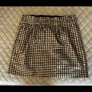JCrew Factory Metallic Gingham Pull on Skirt